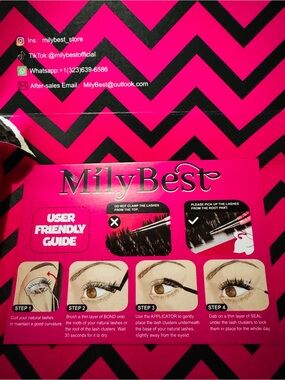 MilyBest Lash extensions clusters NEW sealed D curl full black 3 trays variety